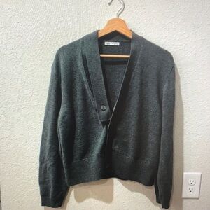 Men's Gray Cardigan Sweater